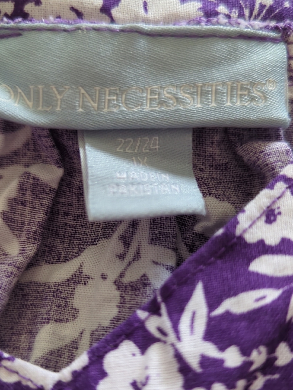 Only Necessities Purple Ladies Floral Dress/Mumu Size 1X 22/24 - Picture 9 of 12